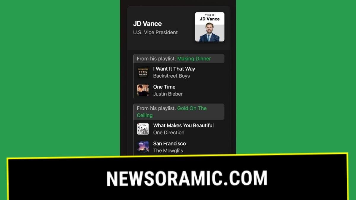 screenshot of playlist for Vice President JD Vance