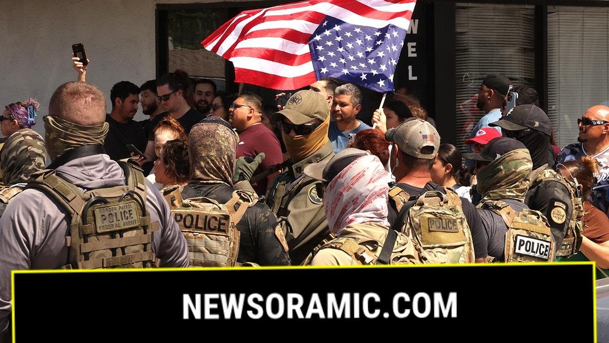 Protesters confront ICE agents during California immigration raid