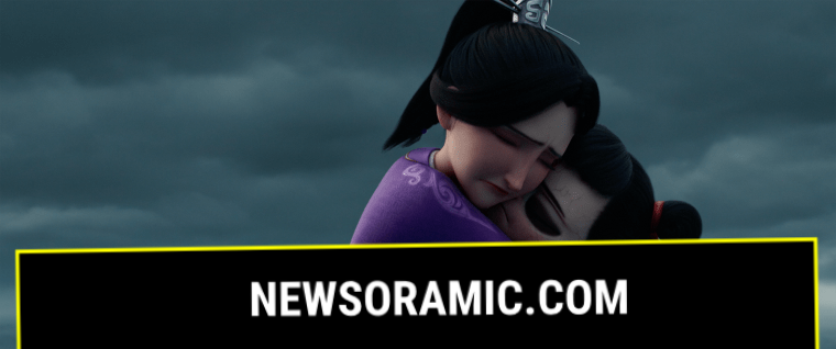 Lady Yin (voiced by Michelle Yeoh) with Ne Zha.