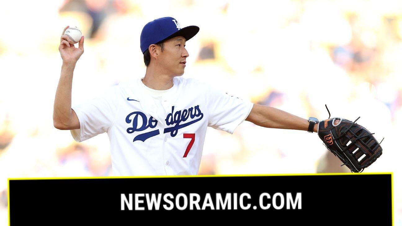 Son Heung-Min nails 1st pitch at Dodger Stadium