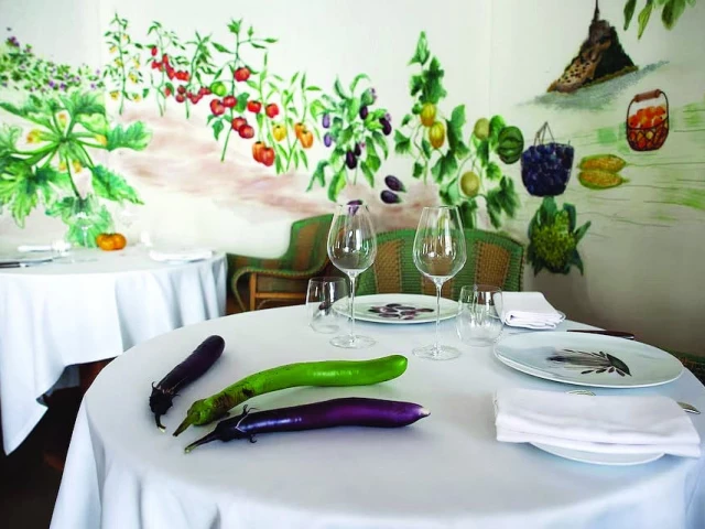 view of tables and decor at arpege photo reuters