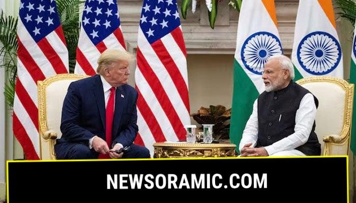 Indian Prime Minister Narendra Modi speaks to U.S. President Donald Trump during a meeting at Hyderabad House in New Delhi, India, February 25, 2020. — Reuters
