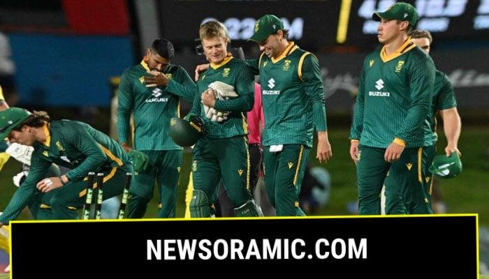 South Africas players celebrate victory after the first one-day international (ODI) cricket match between Australia and South Africa at Cazalys Stadium in Cairns on August 19, 2025. — AFP/File