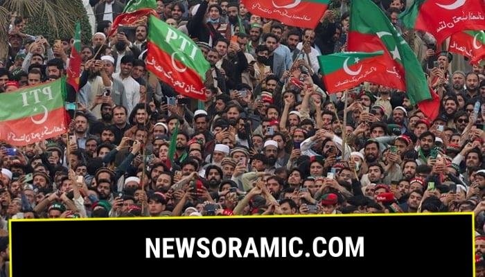Supporters of Pakistan Tehreek-e-Insaf (PTI) wave flags as they protest demanding free and fair results of the elections, in Peshawar on February 17, 2024. — Reuters