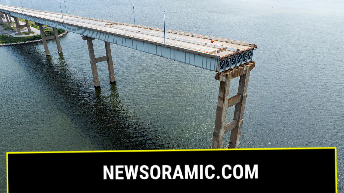 An aerial view of the Francis Scott Key Bridge in Baltimore, Maryland