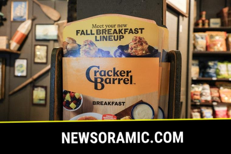 A cracker barrel menu sits on a shelf