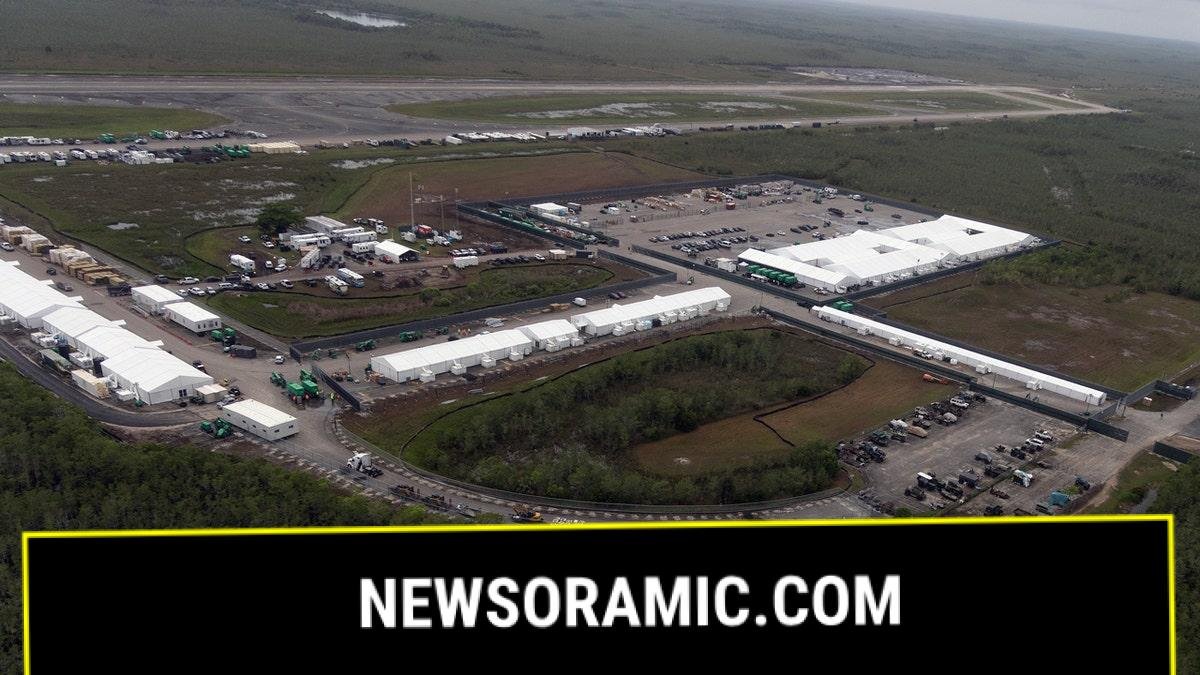 The "Alligator Alcatraz," migrant detention facility in Florida