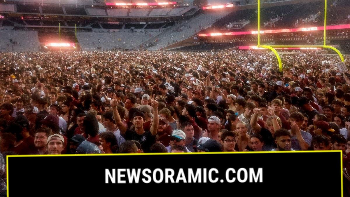 Florida State football fans storm the field