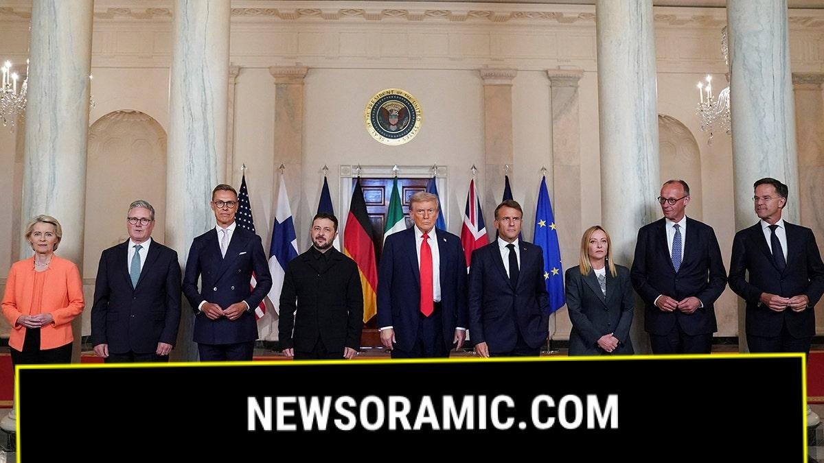 Donald Trump meets with European leaders at the White House