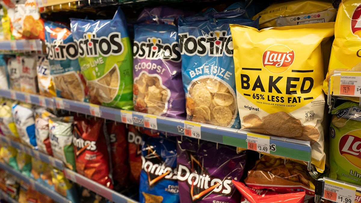 Chips for sale in grocery store