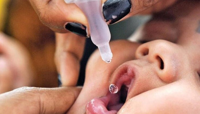 An infant is being administered anti-polio vaccine in Pakistan. — APP/File