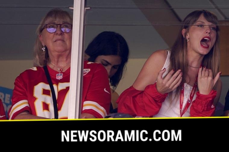 Taylor Swift watches the Kansas City Chiefs game with Donna Kelce, the mom of Chiefs tight end Travis Kelce