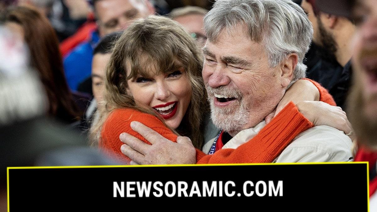 Ed Kelce and Taylor Swift hug