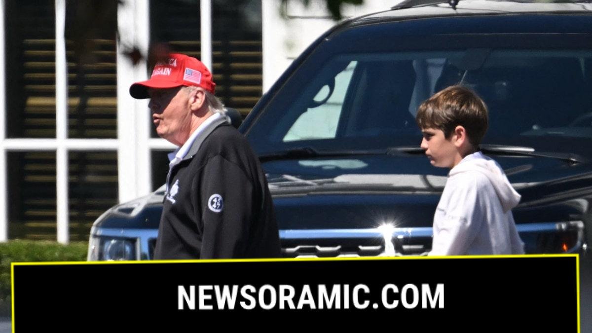 President Donald Trump with grandson Spencer
