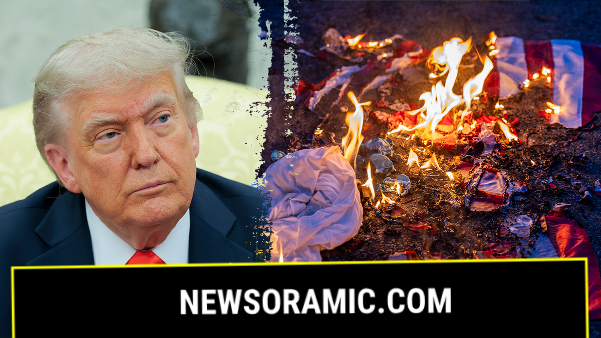 Trump, American flag burning