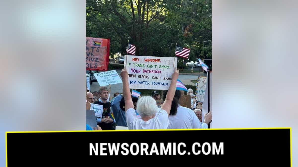 Sign with racially charged language targeting Virginia Republican gubernatorial candidate