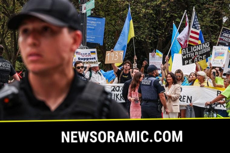Demonstrators Rally For Ukraine Outside White House