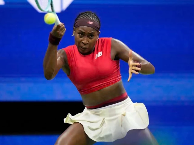 coco gauff stumbled into the second round of the us open on tuesday photo afp