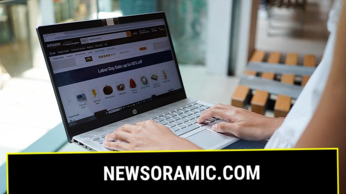 woman shopping online through amazon