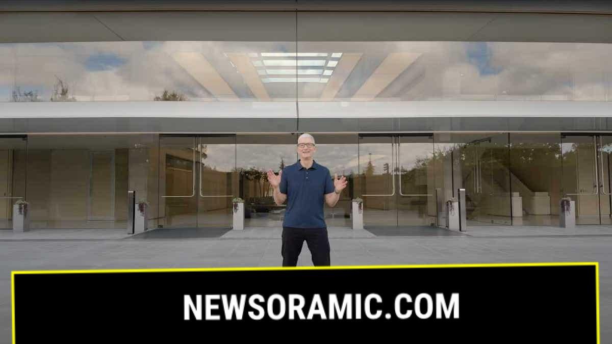tim cook in front of apple store