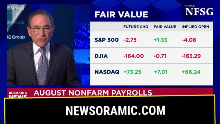 Payrolls rose 22,000 in August, less than expected in further sign of hiring slowdown