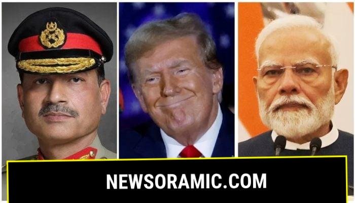 (From left) COAS Field Marshal Asim Munir, US President Donald Trump and Indian PM Narendra Modi. — ISPR/Reuters/File