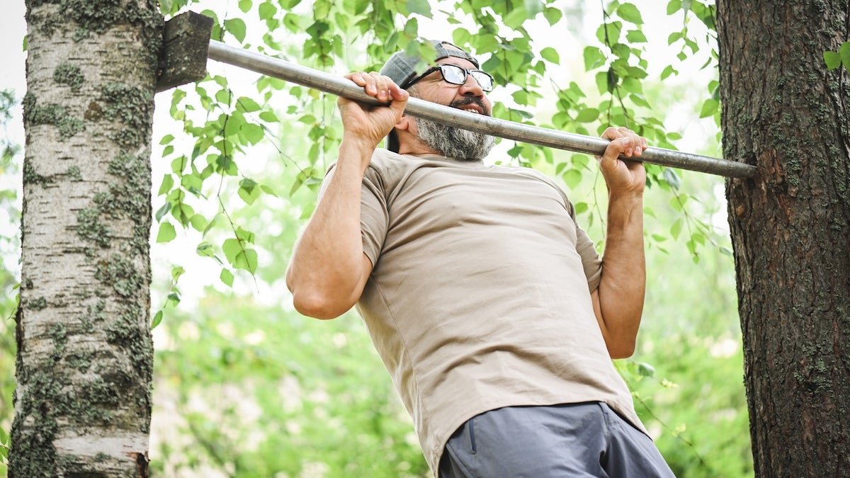 Man doing pull-ups