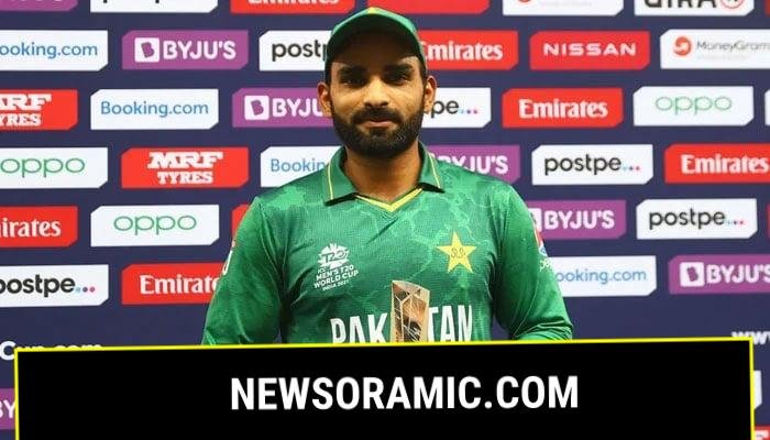 Pakistans Asif Ali poses with the Player of the Match trophy after their ICC Mens T20 World Cup 2021 match against Afghanistan at the Dubai International Cricket Stadium on October 29, 2021. — ICC