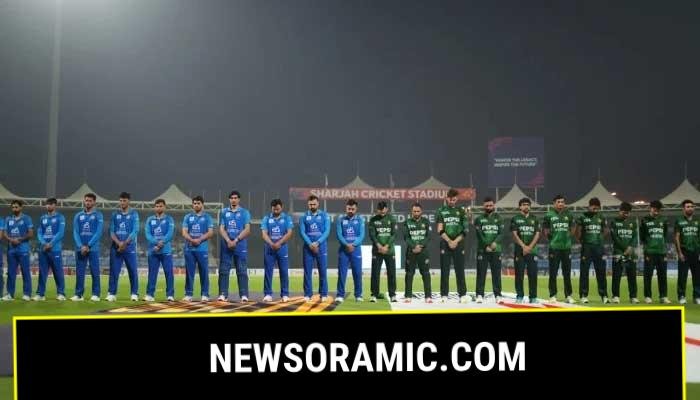 Pakistan and Afghanistan players observed a one-minute silence for the victims of the earthquake in Afghanistan and the floods in Pakistan ahead of their tri-nation match at Sharjah Cricket Stadium on September 2, 2025. — Emirates Cricket Board