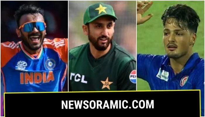 (From left to right) Indias Axar Patel, Pakistan skipper Salman Ali Agha and Afghanistans AM Ghazanfar. — AFP/YouTube@ACBofficial/File