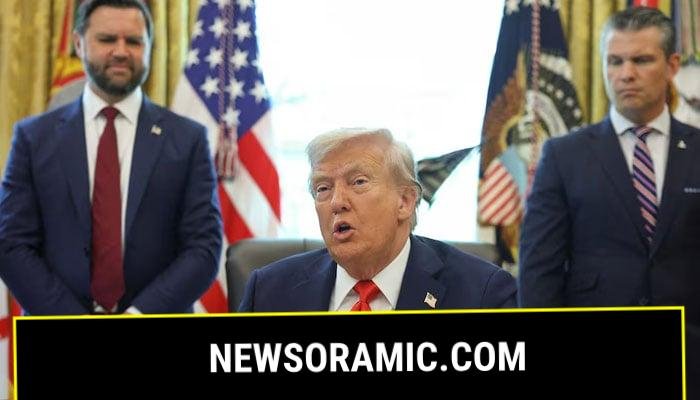 US President Donald Trump speaks after signing an executive order, as US Vice President JD Vance and US Defense Secretary Pete Hegseth look on, in the Oval Office at the White House in Washington, D.C., US, August 25, 2025. — Reuters