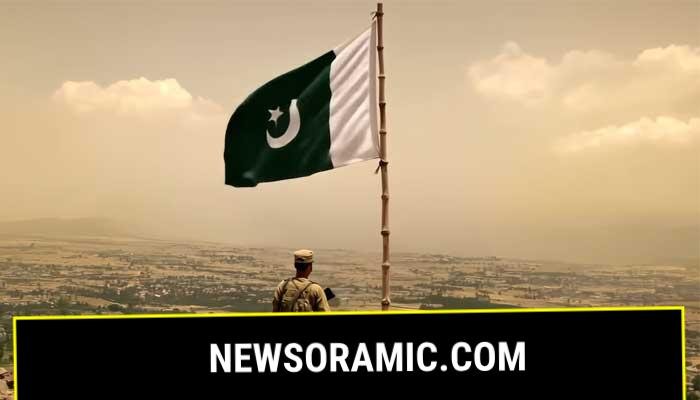 A soldier looks on towards a vast area of land with the Pakistani flag fluttering over his head in this still taken from a video. — YouTube@ISPR Official