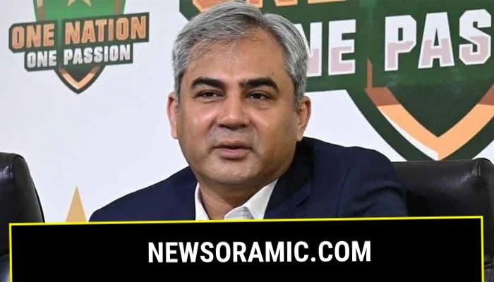 PCB Chairman Mohsin Naqvi addresses a press conference. — AFP/File