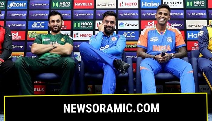 (From left to right) Pakistans Salman Ali Agha, Afghanistans Rashid Khan, and Indias Suryakumar Yadav gesture during captains press conference ahead of ACC Mens T20 Asia Cup 2025, Dubai International Stadium, Dubai, September 9, 2025. — Facebook/@PakistanCricketBoard