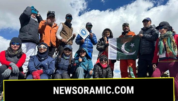 The team of Pakistani women mountaineers who summited the 5,400-meter Bari La peak in Gilgit-Baltistan. — Reporter