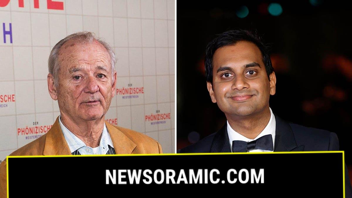 A split of Bill Murray and Aziz Ansari
