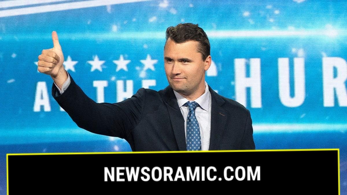 Turning Point USA co-founder Charlie Kirk on stage at an event