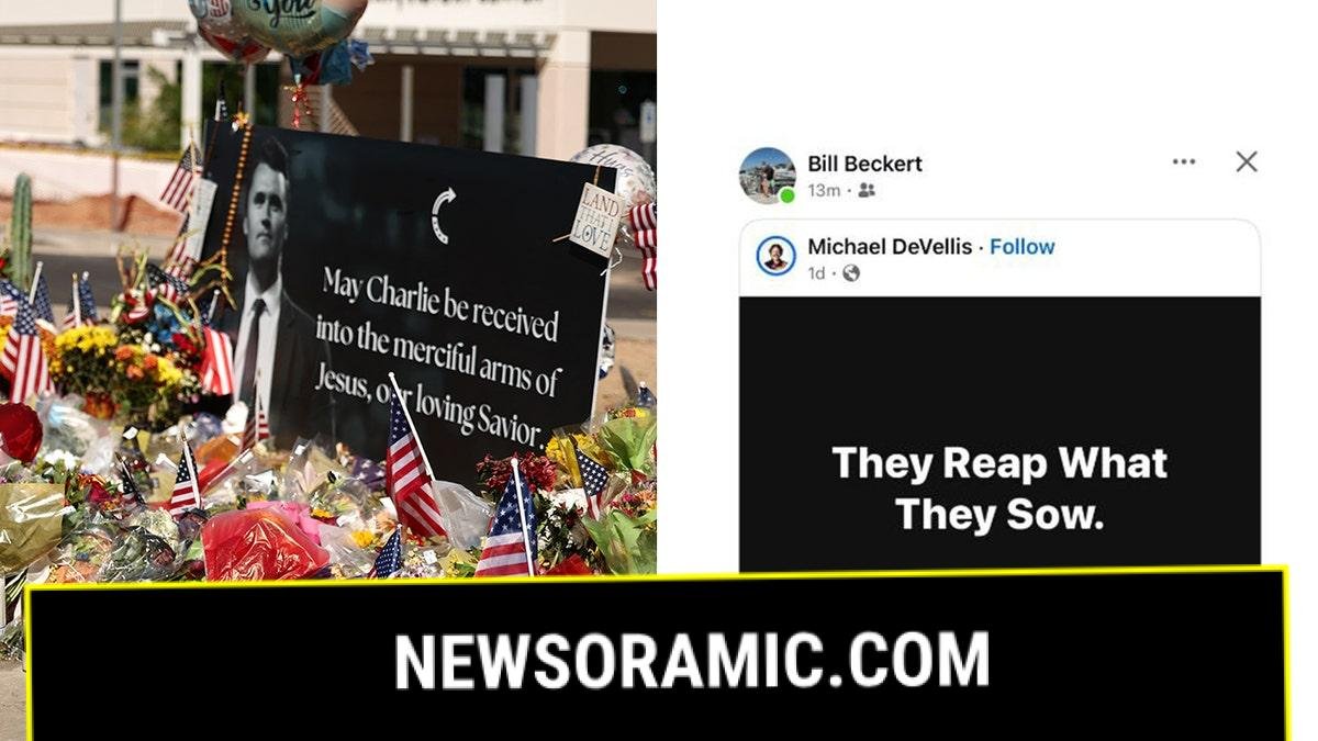 Charlie Kirk memorial split with social post that claims "They reap what they sow"