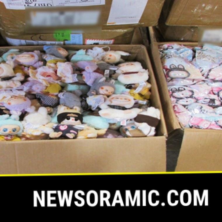 Officers in Seattle, Wash. seized 11,134 counterfeit LABUBU dolls valued at $513,937.76.