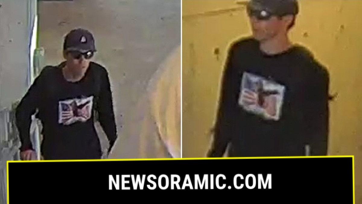 a split image showing a person of interest in the murder of charlie kirk