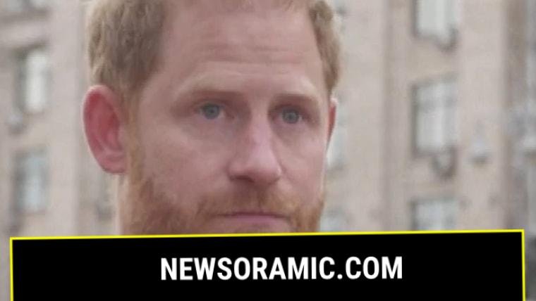 Prince Harry holds back tears at Ukraine memorial