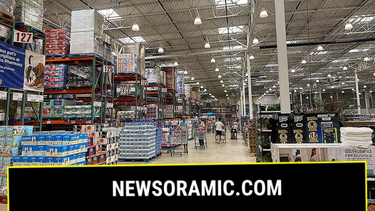 Costco wholesale store shelves stocked