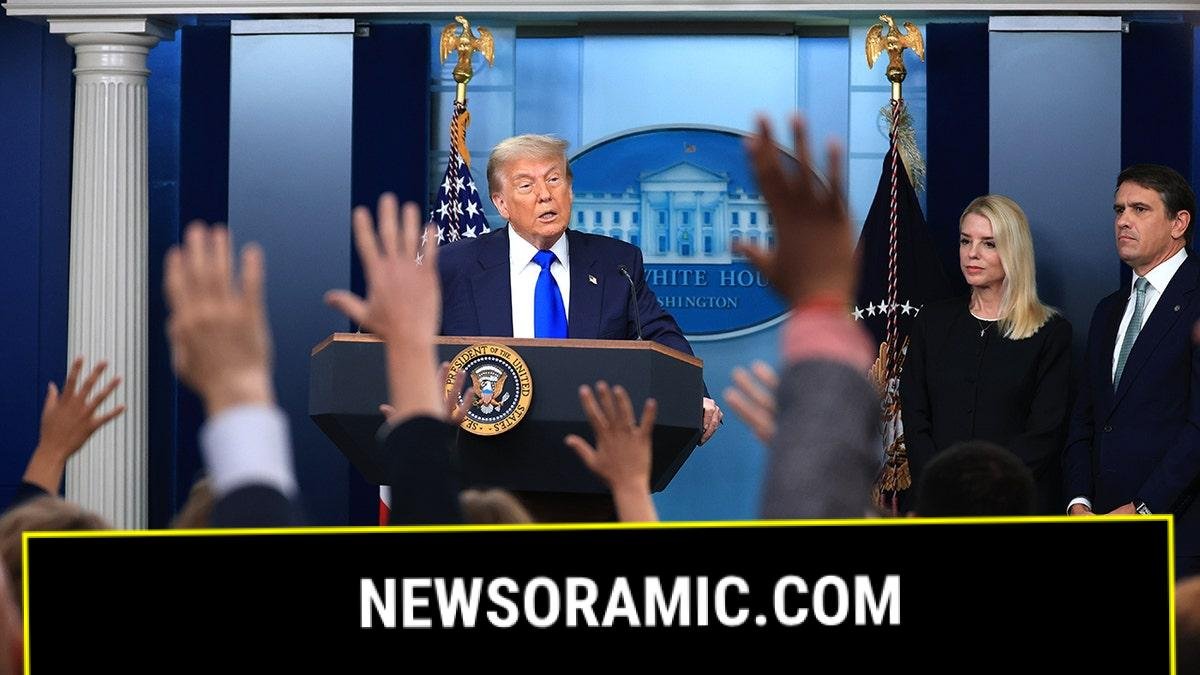 Trump speaks at press briefing