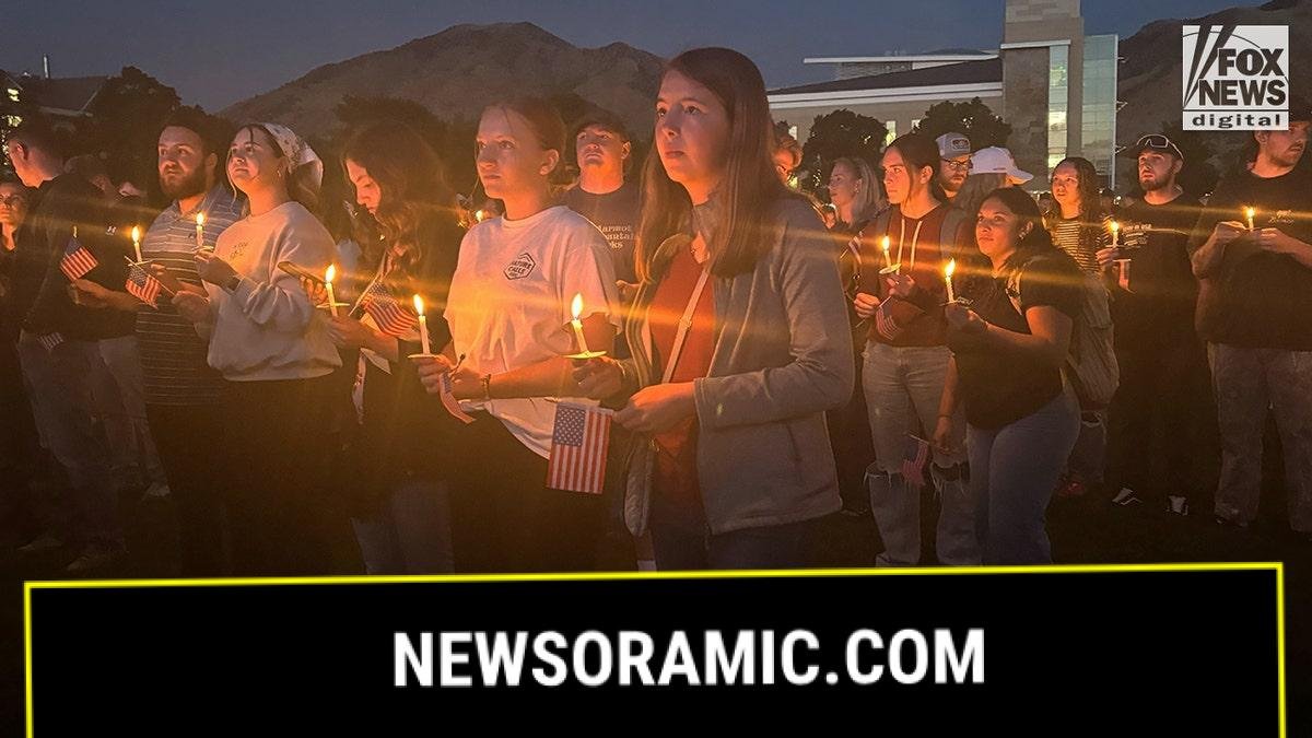 A vigil for Charlie Kirk at Utah State University