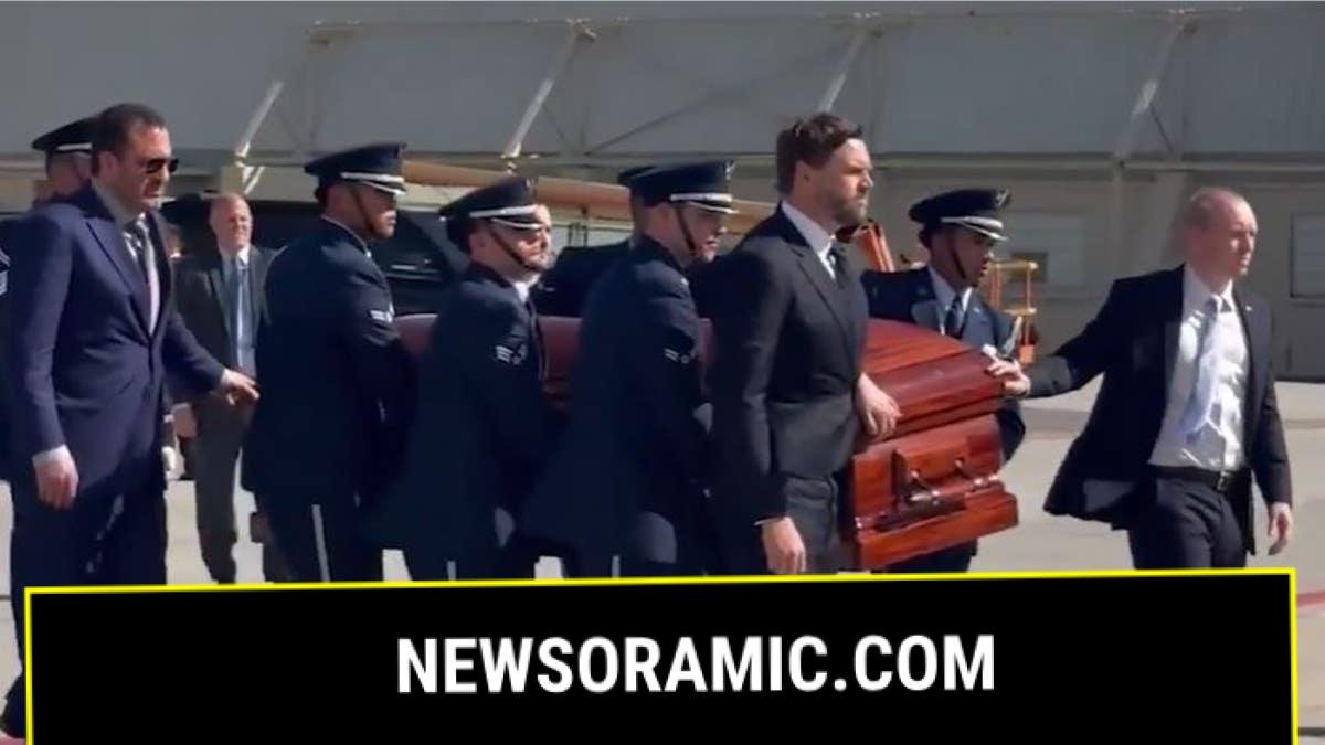 Vice President JD Vance escorts casket of Charlie Kirk in Utah.