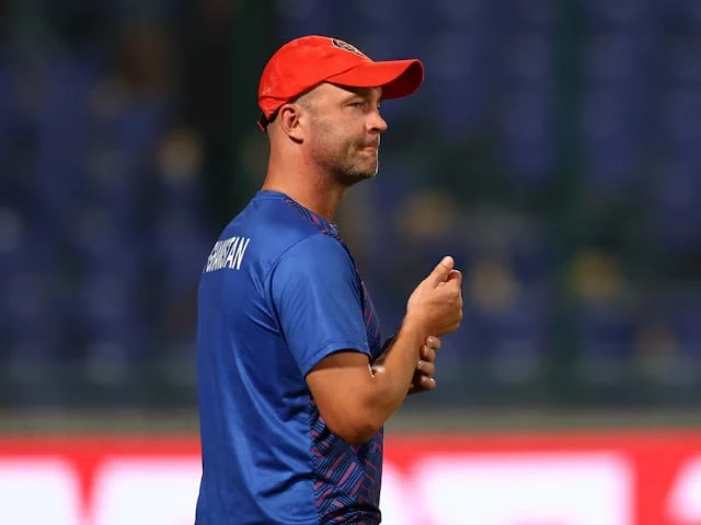 afghanistan coach jonathan trott celebrates after the match photo reuters