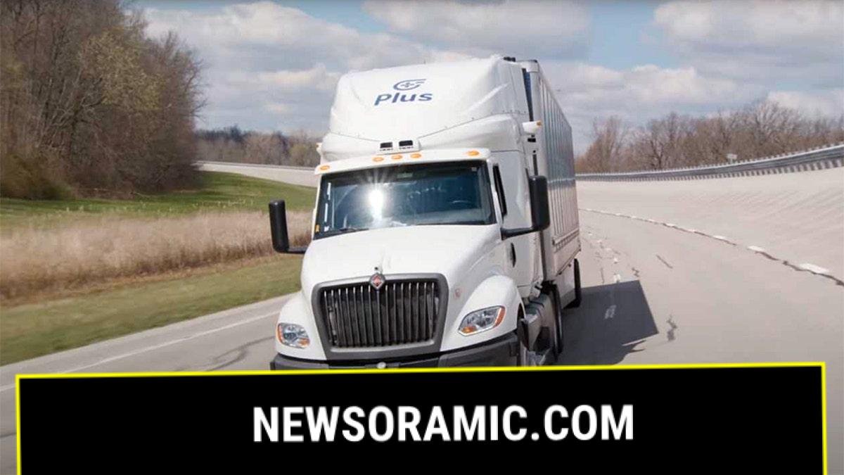 A semi truck on a road