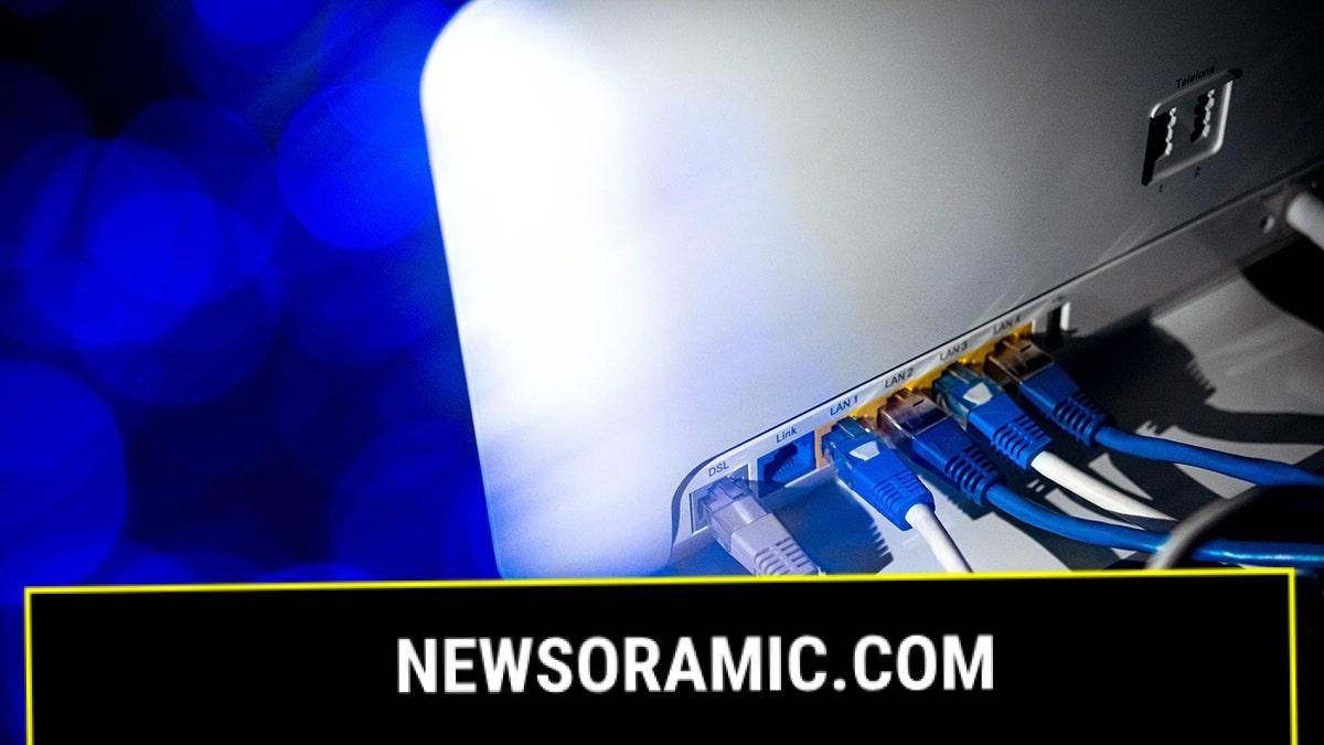 Back of the router with cables.